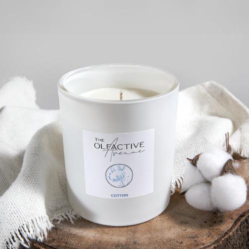 COTTON Duftkerze – luxuriöse Duftkerze im Glas mit Deckel