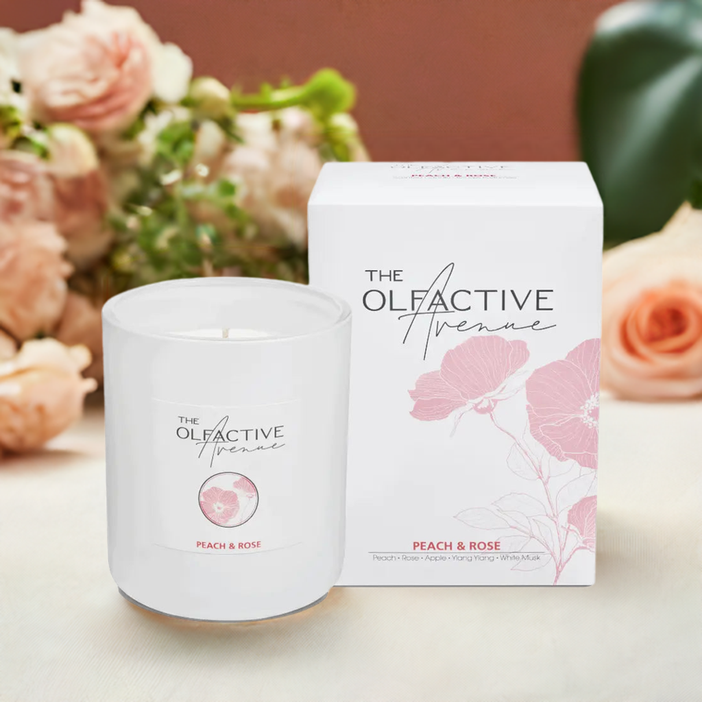 PEACH & ROSE Duftkerze – florale Wärme für achtsame Momente