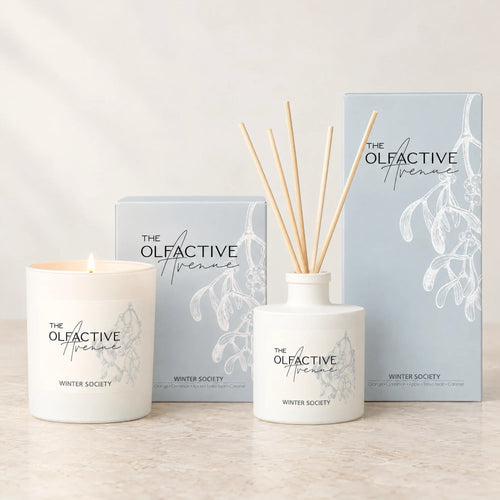 Winter Society Set – Duftkerze und Raumduft mit Geschenkboxen, The Olfactive Avenue