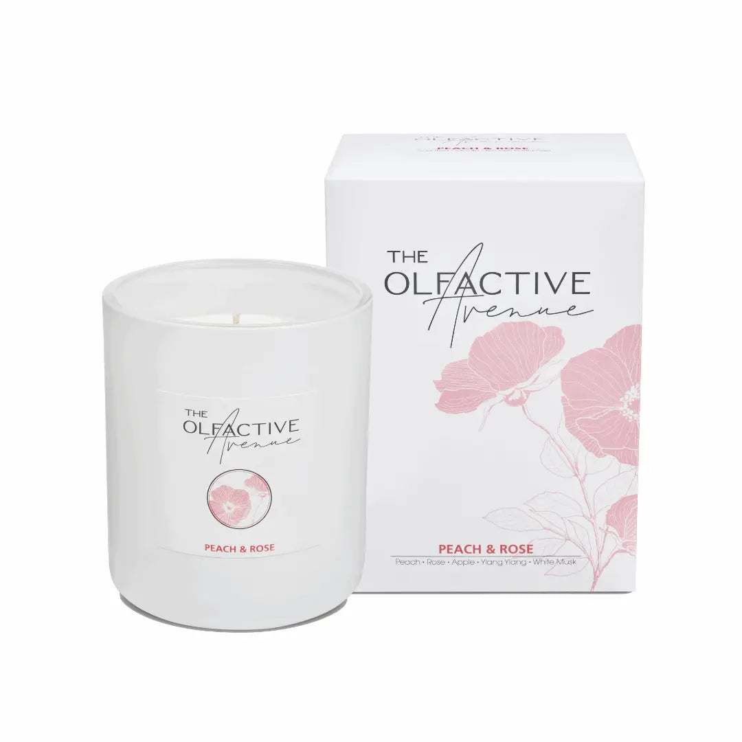 PEACH & ROSE Duftkerze – hochwertige Duftkerze aus Wachs mit Naturduft