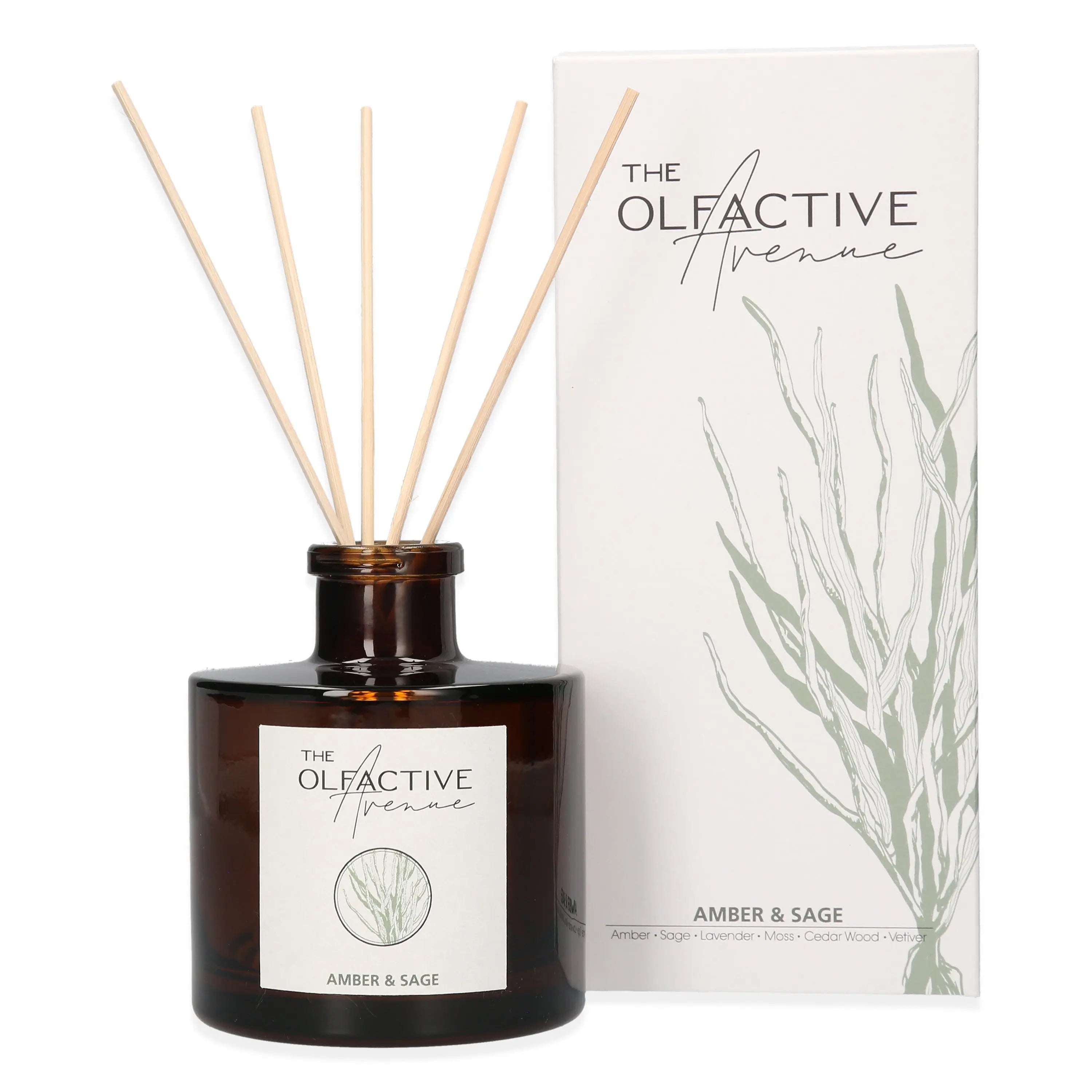 AMBER & SAGE Raumduft – natürlicher Raumduft mit Stäbchen für eine angenehme Atmosphäre
