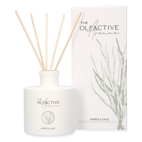 Luxuriöser Amber & Sage Raumduft Diffuser – aromatischer Lavendel & Salbei, The Olfactive Avenue